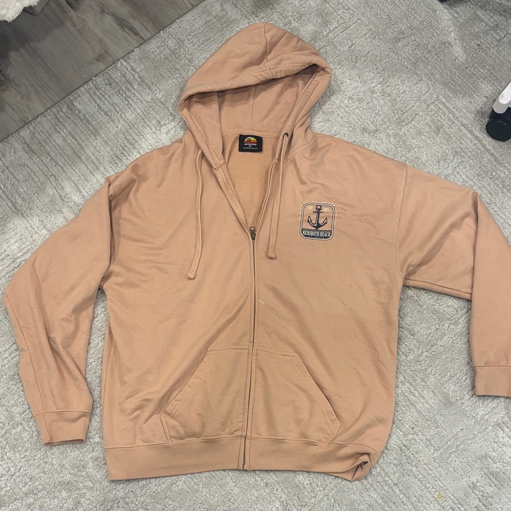 Rehoboth beach Coral Zip Up Hoodie